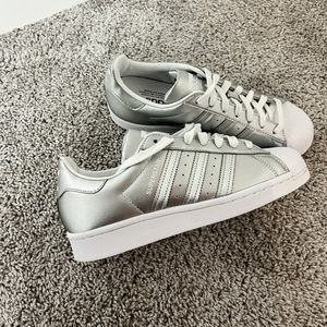 Silver Adidas sneakers